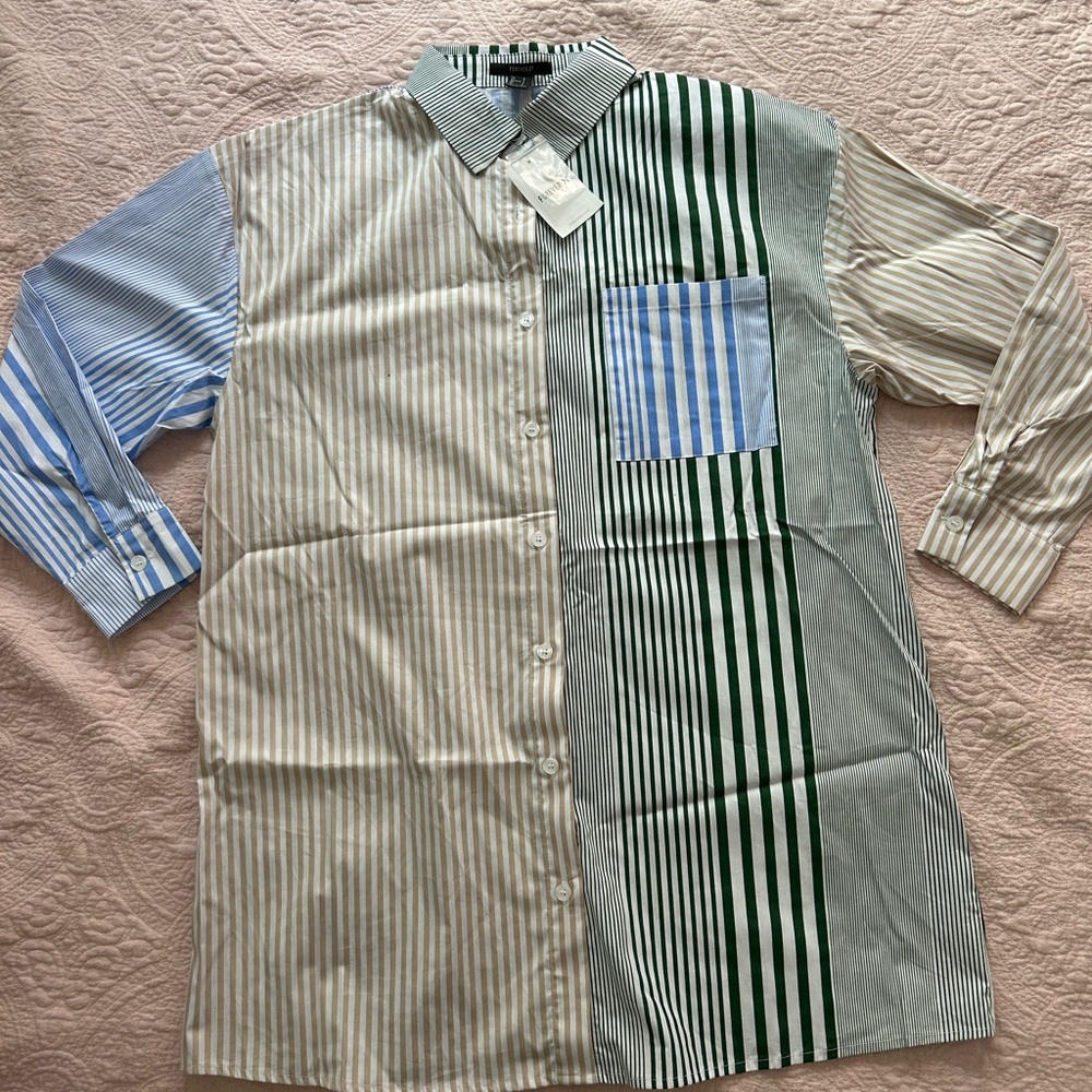 Striped Multicolor Women’s Shirt Dress